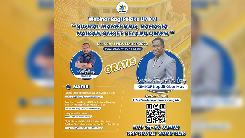 Kopdit Obor Mas Gelar Webinar bagi Pelaku UMKM, Ini Link Pendaftarannya